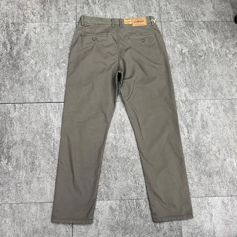 2026 Spring New American Retro Woven Twill Chino Cargo Pants Men's Fashion 100% Cotton Washed Casual Business Straight Trousers - Image 4