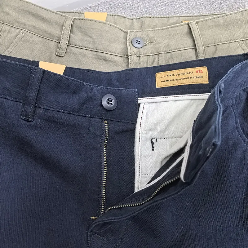 2026 Spring New American Retro Woven Twill Chino Cargo Pants Men's Fashion 100% Cotton Washed Casual Business Straight Trousers - Image 12