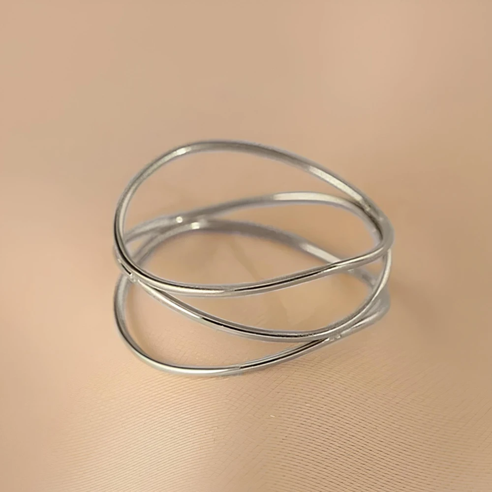 Top Sale Three Layered Wave Finger Rings For Women Simple 18K Gold PVD Plated Stainless Steel Waterproof Jewelry 2025 - Image 4