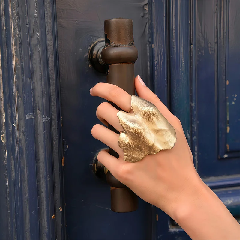 Irregular Pleated Knuckle Mental Ring Artistic Minimalist Niche Unique Exquisite Finger Ring Gifts Suitable For Men And Women - Image 4