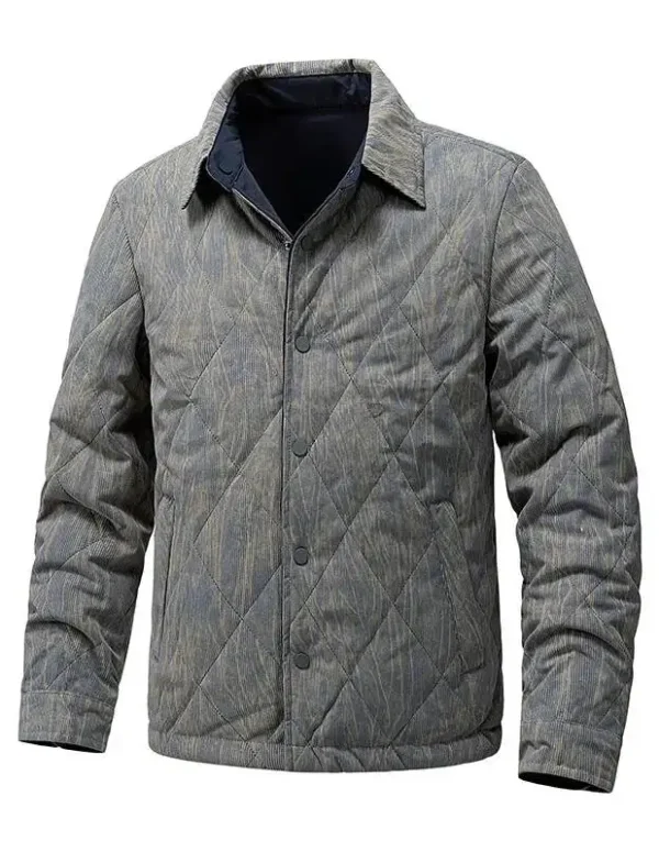 Men's Large-Sized Retro Jacket Double-Sided Tie-Dye Casual Lapel Warm Trendy Autumn Winter Clothing