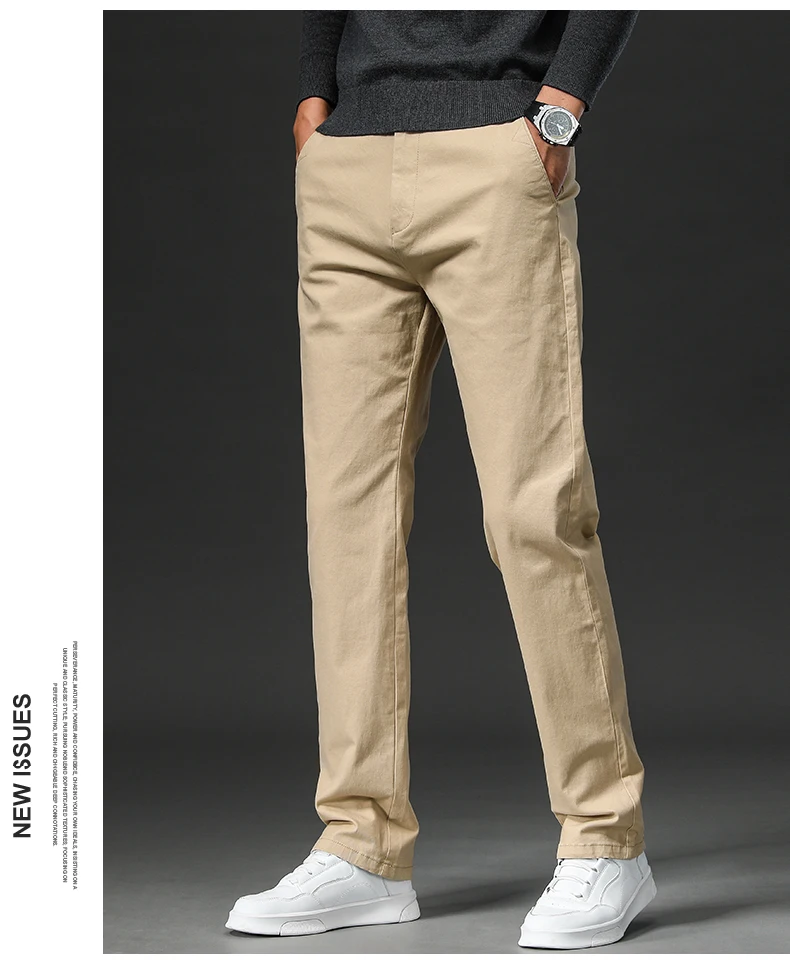 New in Spring Casual Pants Men Straight Fit Cotton Stretch Chino Trouser Male Formal Work Business Dress Khaki Fashion Regular - Image 26