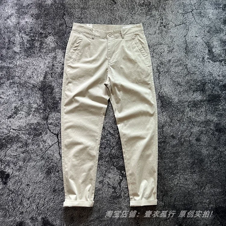 2025 Summer New American Retro Thin Micro Elasticity Casual Pants Men's Simple 98% Cotton Slim CHINO Business Straight Trousers - Image 17