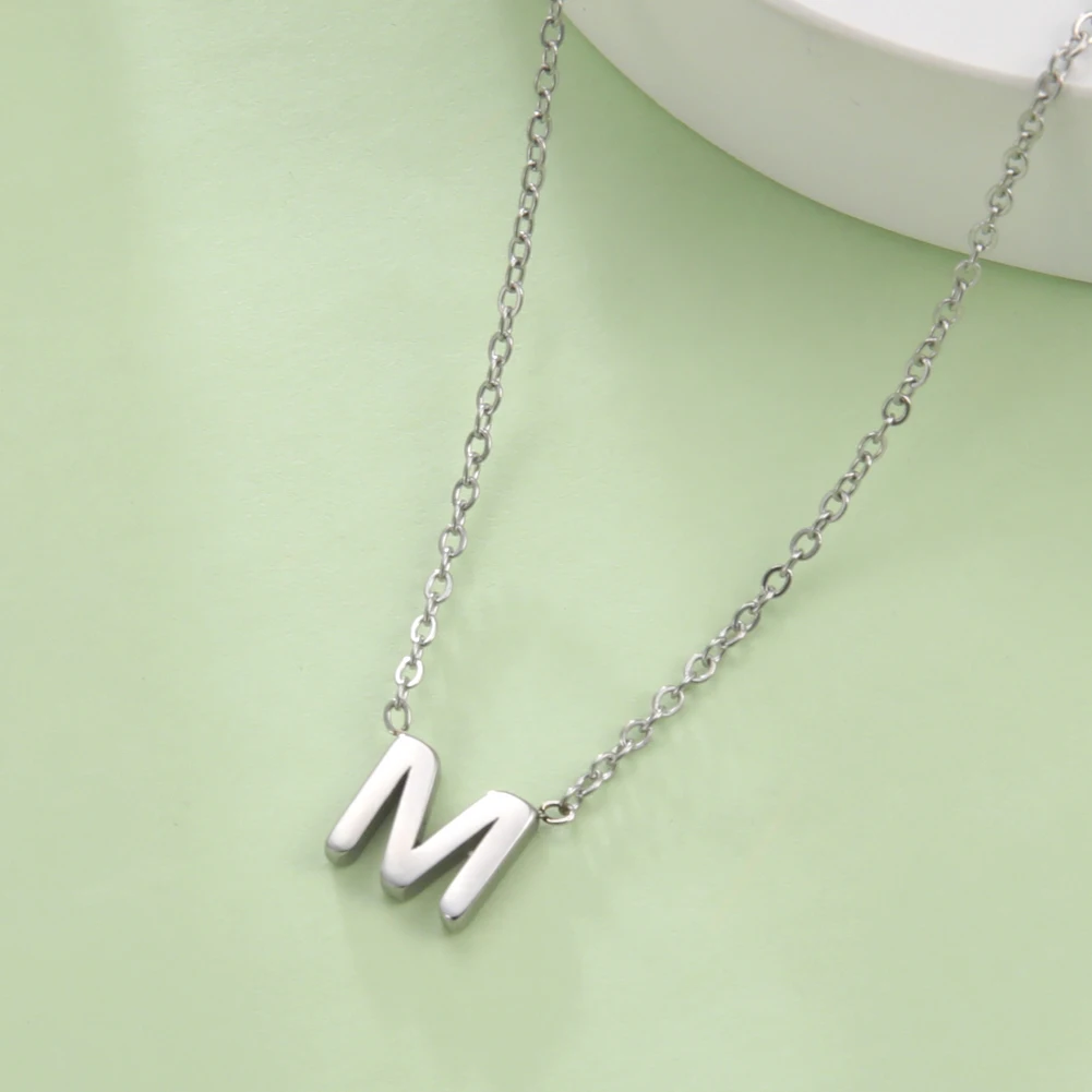 Cazador Minimalist Initial A-Z Letter Necklace for Women Alphabet Stainless Steel Choker Chains Jewelry Birthday Gift Wholesale - Image 28