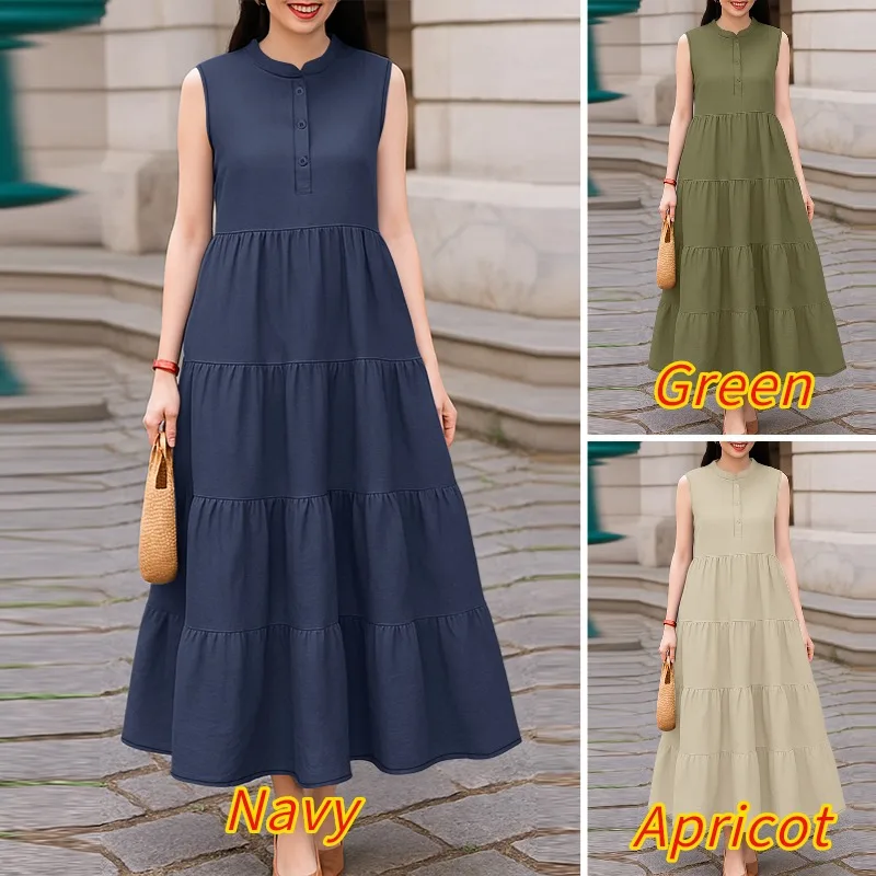 Fashion Summer Sleeveless Dress 2026 ZANZEA Women Casual Loose Sundress Solid Holiday Robe Female Elegant Ruffled Work Dresses - Image 14