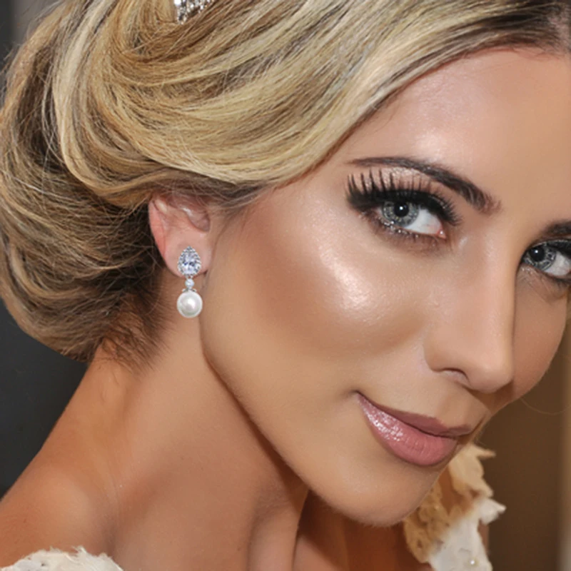 Huitan Temperament White Imitation Pearl Drop Earrings for Women Elegant Engagement Wedding Party Ear Accessories Trendy Jewelry - Image 5