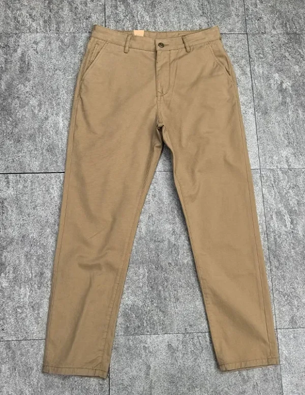 2026 Spring New American Retro Woven Twill Chino Cargo Pants Men's Fashion 100% Cotton Washed Casual Business Straight Trousers