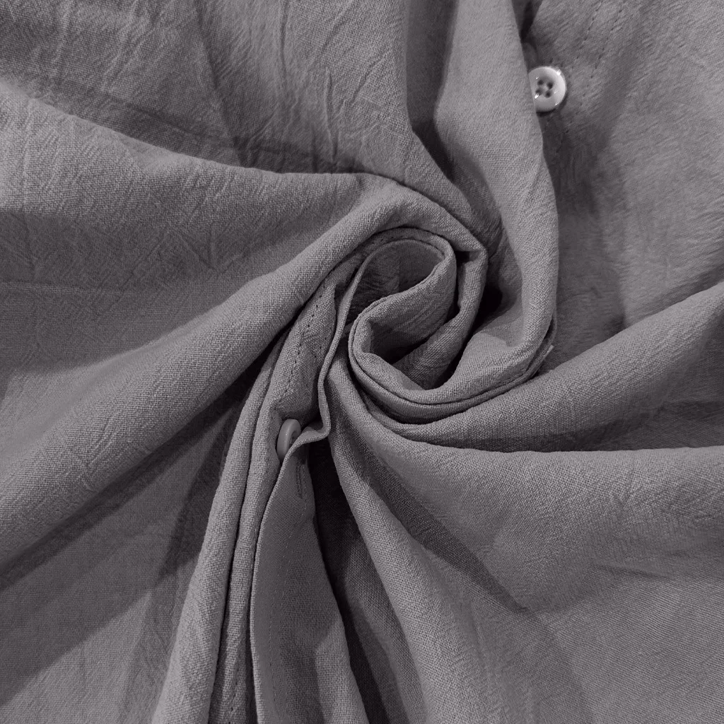 Men's Linen Mandarin Collar Shirt - Breathable Wrinkle-Free New Chinese Style with Pocket (Beige/Black/White, S-XXXL) Wholesale - Image 27