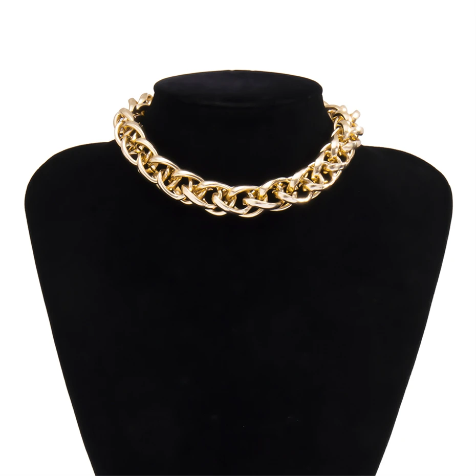 Lacteo Punk Multi Layered Gold Color Chain Choker Necklace Jewelry for Women Hip Hop Big Thick Chunky Clavicle Chain Necklace - Image 6