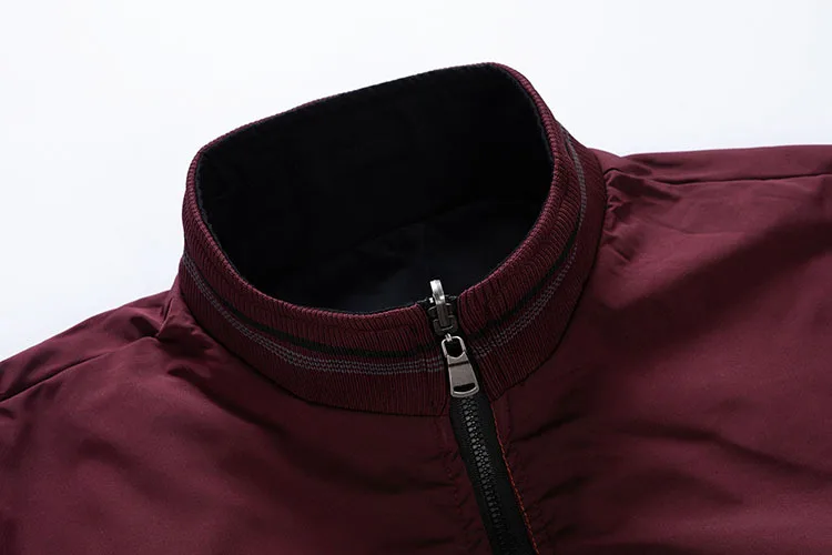 Men's Double-Sided Wear Busin Coat Spring Autumn Cotton Casual Jaet Busin Sle V-Ne Zipper ket Wear-resistant - Image 15