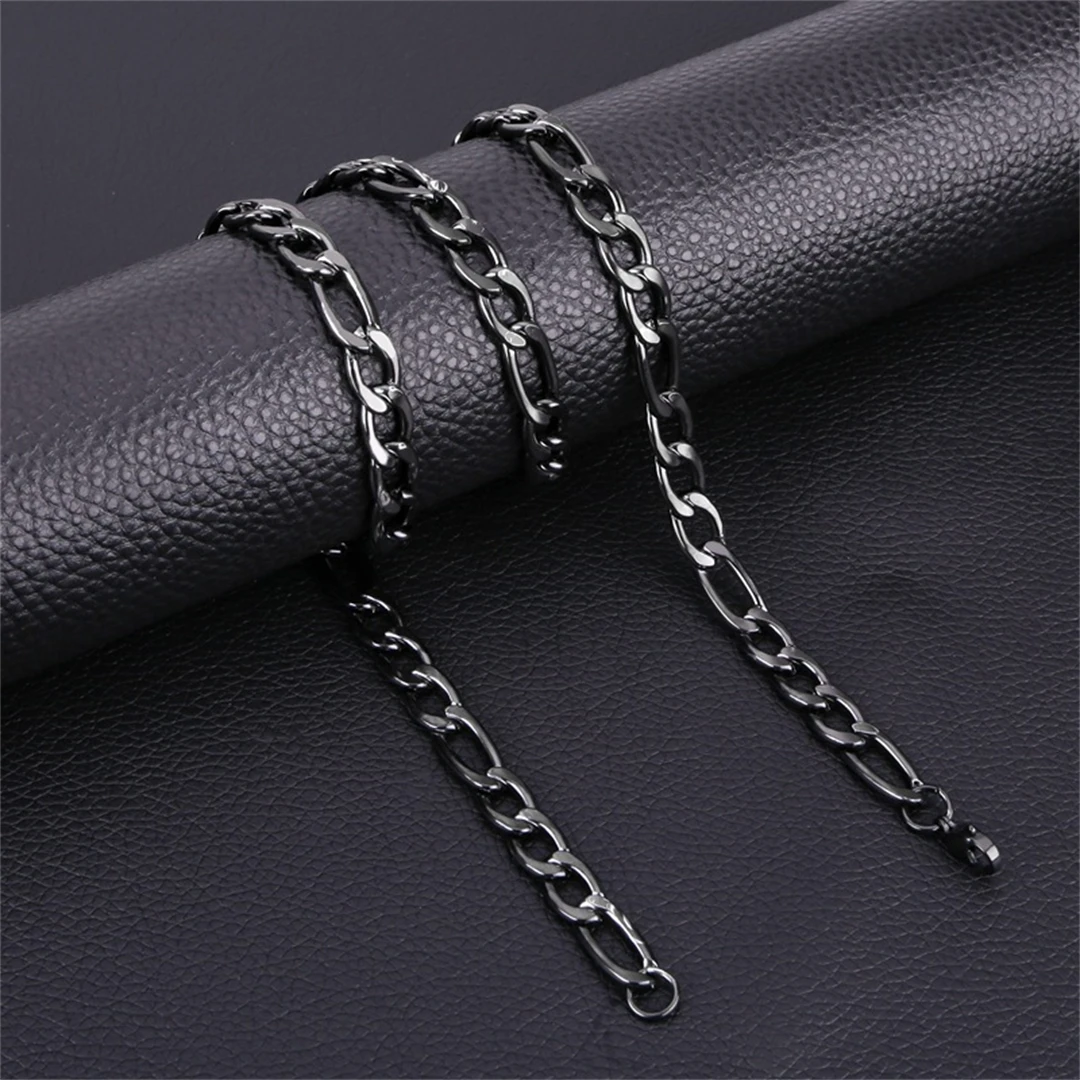 Fashion New Figaro Chain Necklace Men's Punk Silver Color Stainless Steel Long Necklace Men's Hip Hop Jewelry Gift - Image 16