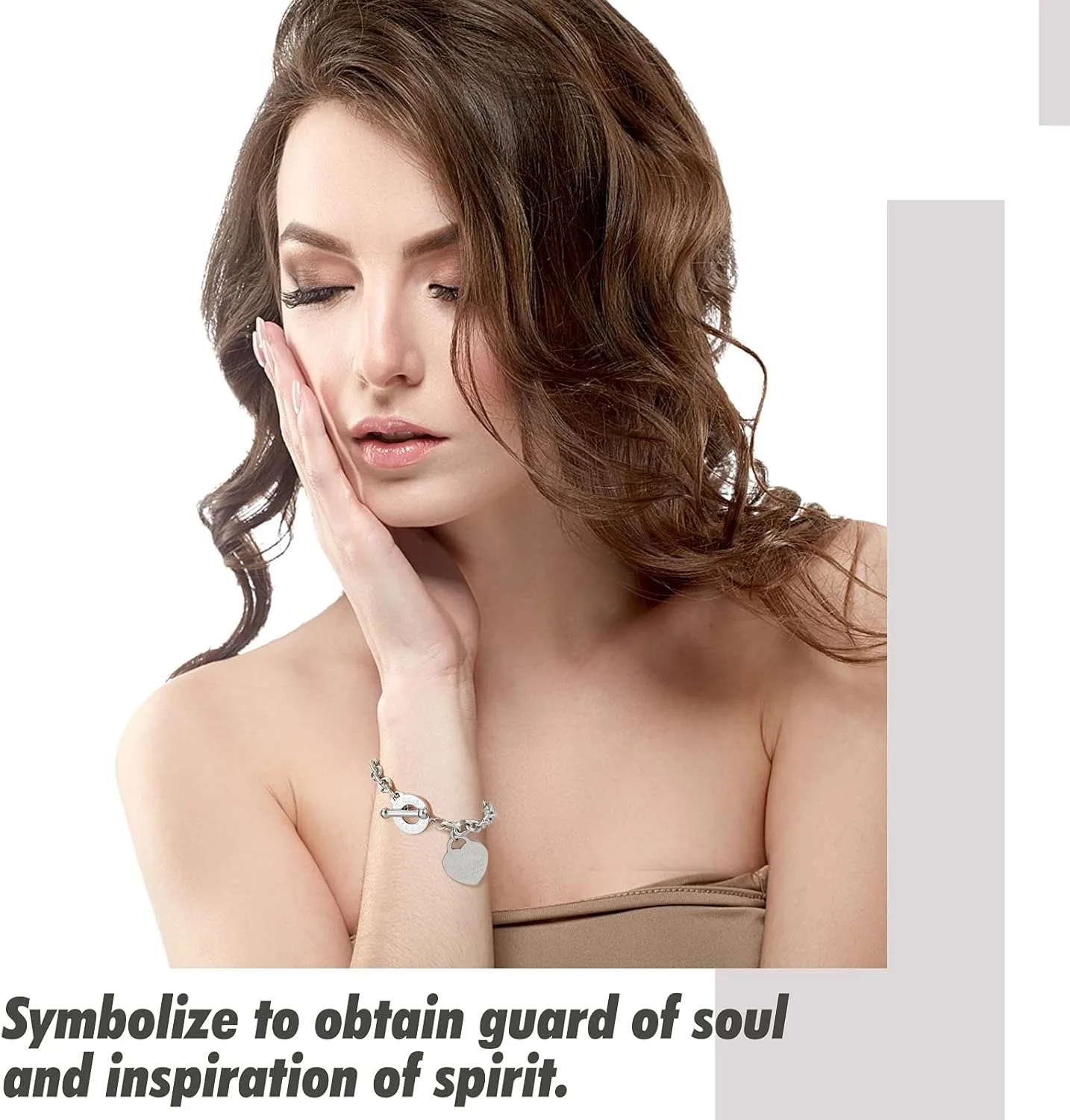 Love Pendant Link Chain OT Clasp Birthday Heart Jewelry Gift Bracelet for Women Bible Verse Bracelet Silver Gold Bracelet - Image 9