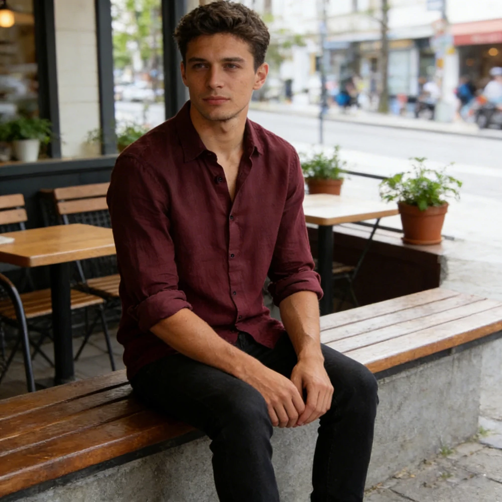 2026 Men's New Linen Long Sleeve Shirt Solid Color 3D Printed White Shirt Hawaiian Fishing Long Sleeve Soft Men's Fast Shipping - Image 7