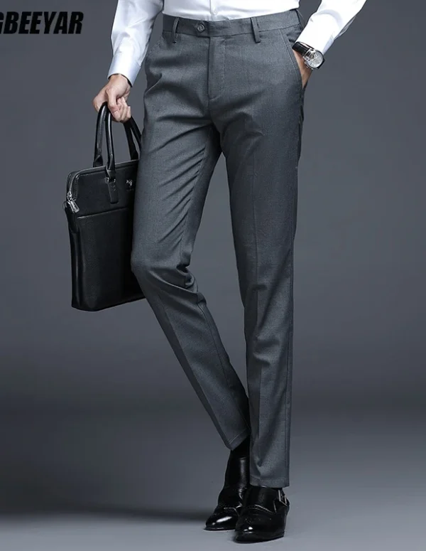 Top Grade New Brand Fashion Straight Suit Pant Office Trousers For Men Dress Pants Relax Fit Business Trousers Men's Clothing