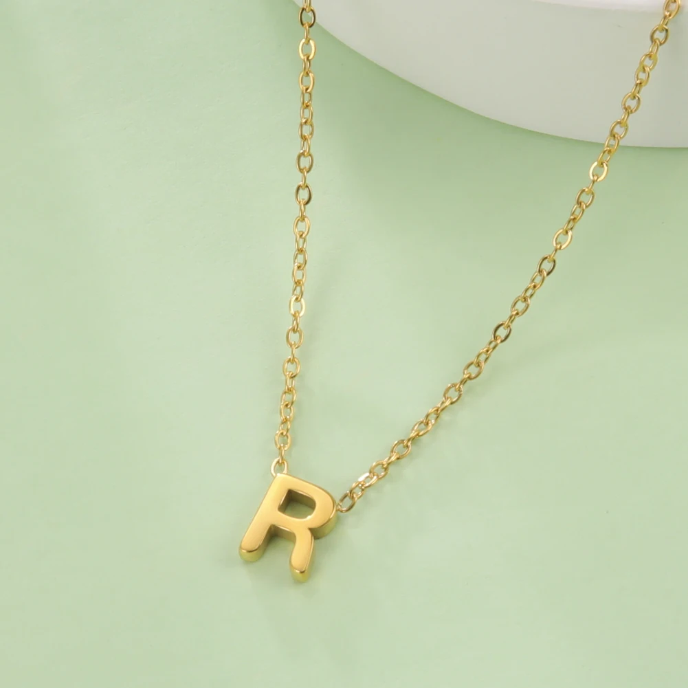 Cazador Minimalist Initial A-Z Letter Necklace for Women Alphabet Stainless Steel Choker Chains Jewelry Birthday Gift Wholesale - Image 21