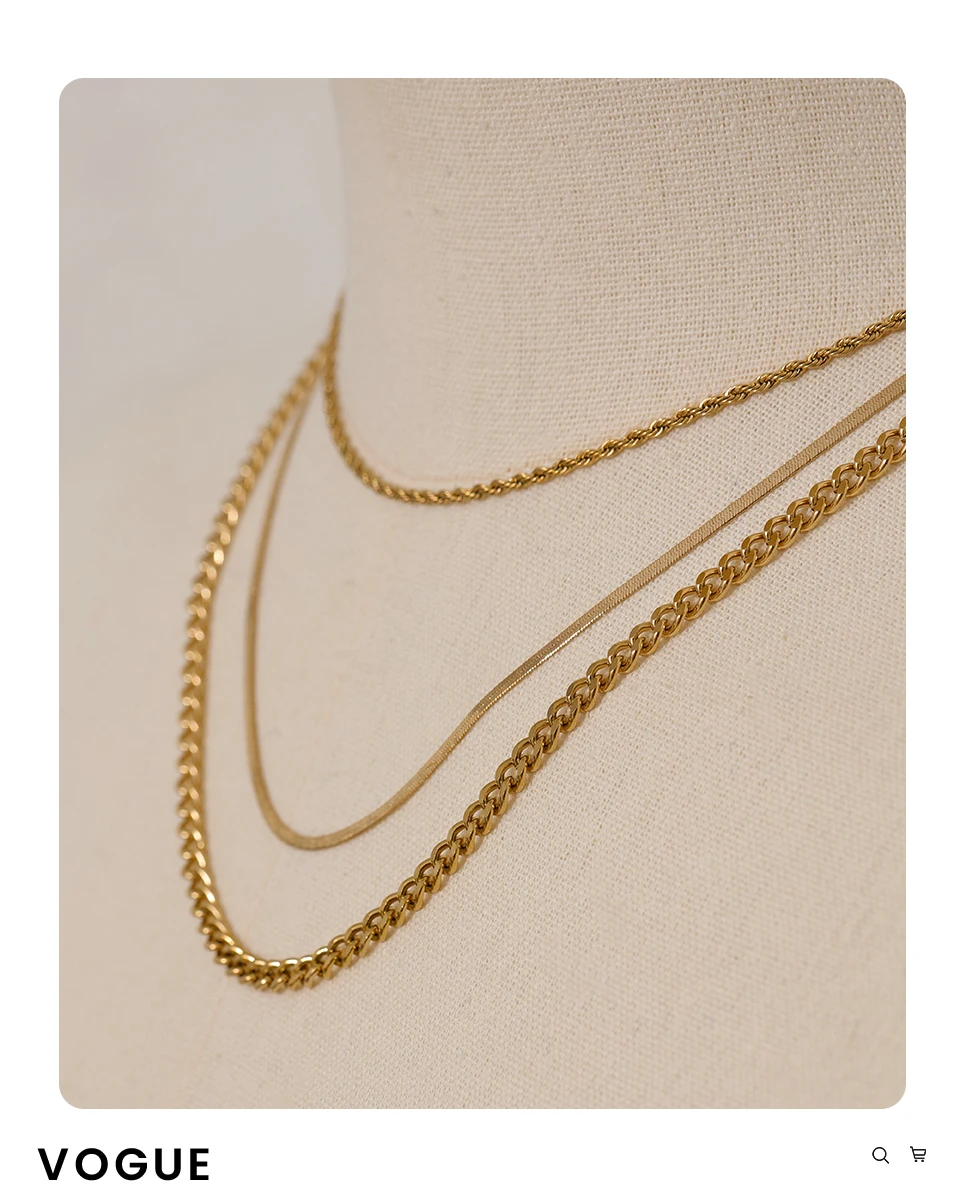 Yhpup Stainless Steel Chain Layered Necklace Separated Set for Women Statement Golden Metalic Waterproof Collar Necklace Jewelry - Image 14