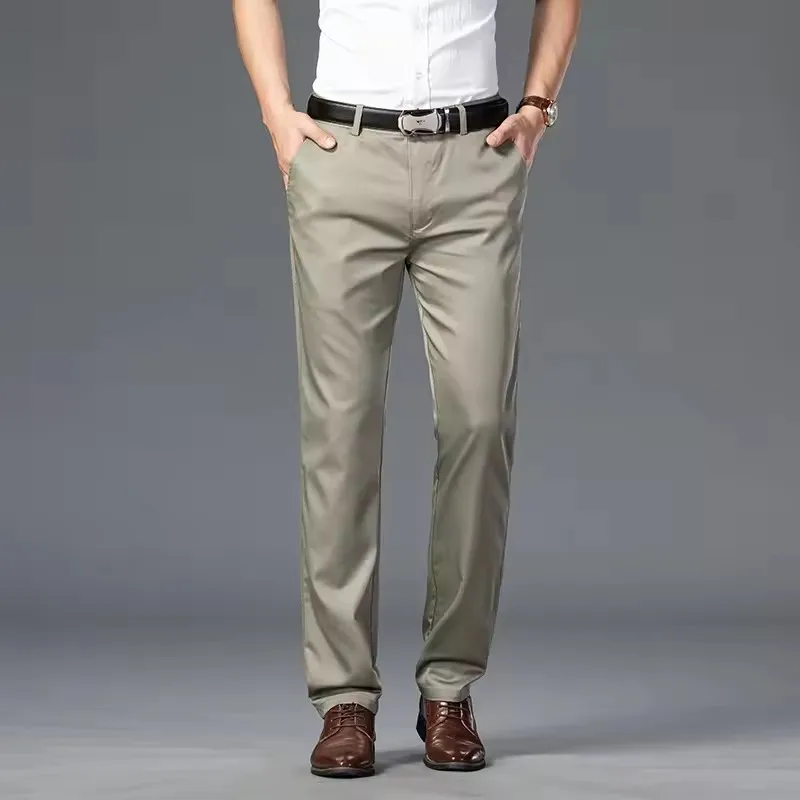 2024 Summer Thin Men's Business Casual Pants Korean Style Stretch Straight Fashionable Versatile Casual Suit Long Pants Male - Image 6